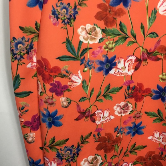Calvin Klein Orange Floral Scuba Sheath Dress - Picture 3 of 6